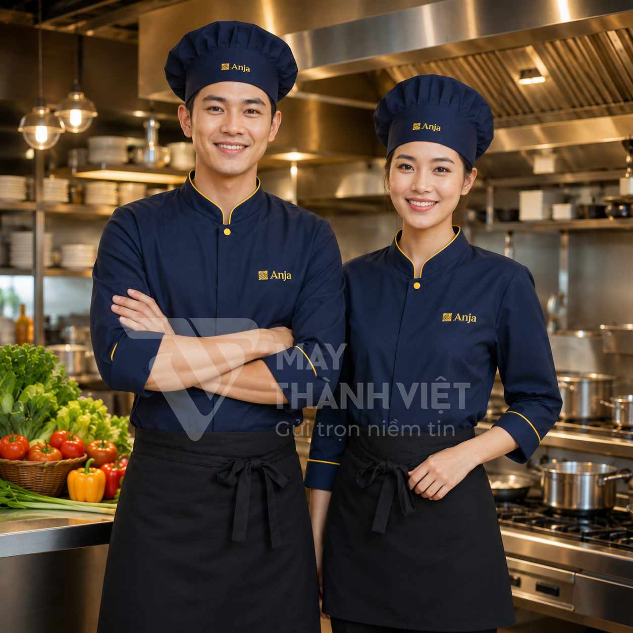 áo đầu bếp may sẵn ao dau bep may san