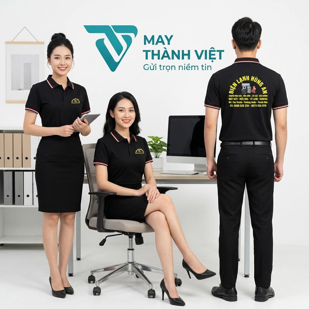 áo đồng phục màu đen ao dong phuc mau den