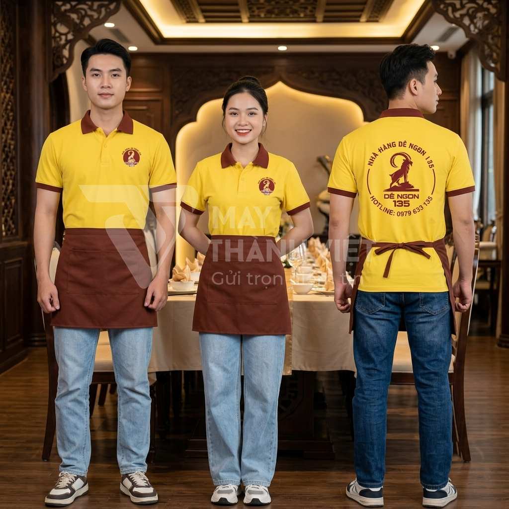 in áo đồng phục nhà hàng ở mộc châu in ao dong phuc nha hang o moc chau