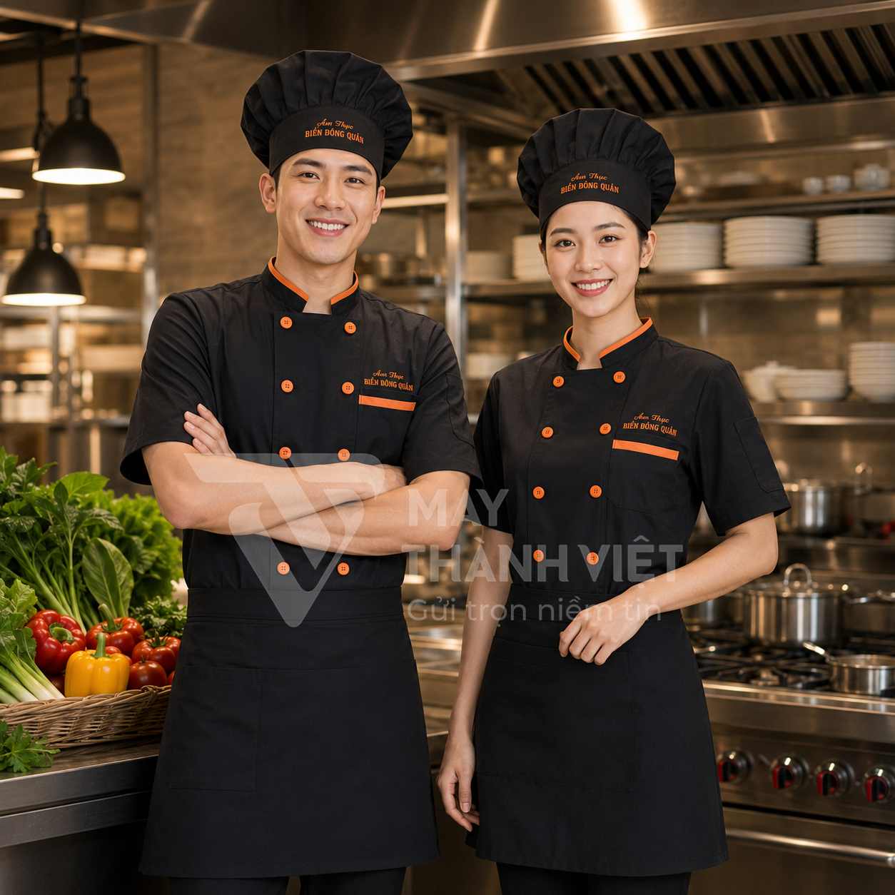 may đồng phục bếp may dong phuc bep