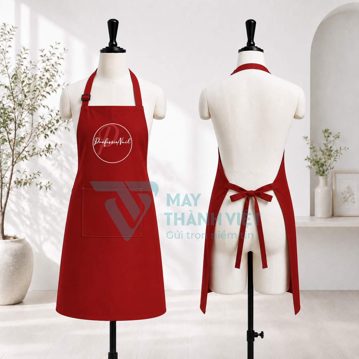 may đồng phục tạp dề may dong phuc tap de