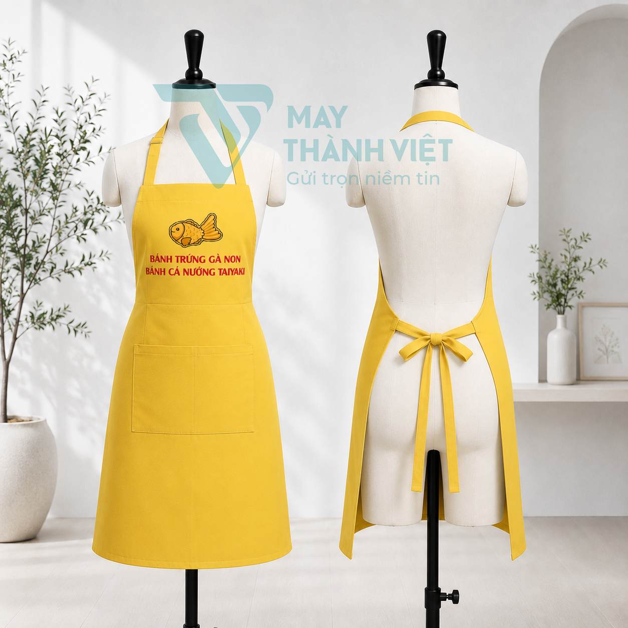 tạp dề màu vàng tap de mau vang