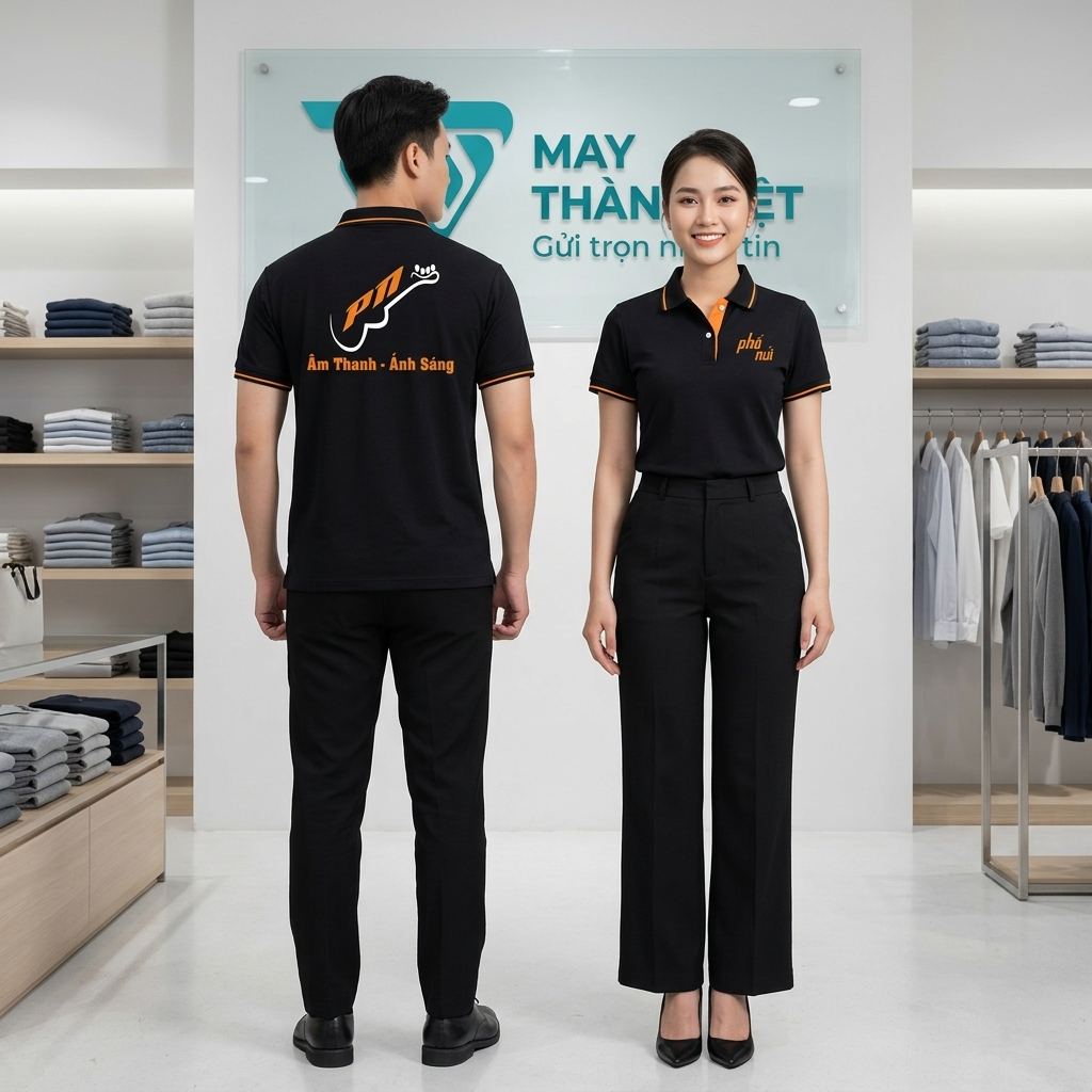 áo đồng phục màu đen ao dong phuc mau den