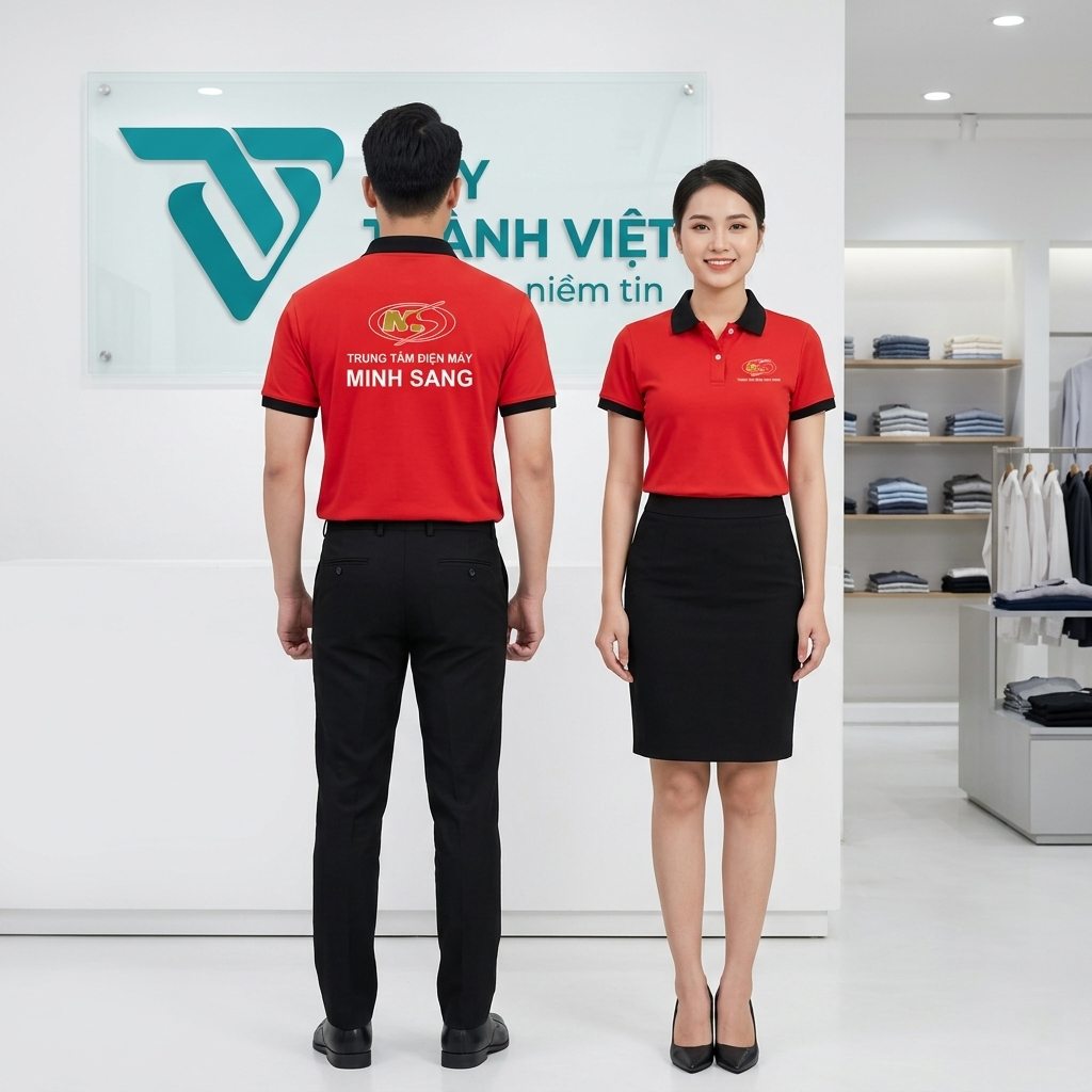 áo đồng phục màu đỏ ao dong phuc mau do