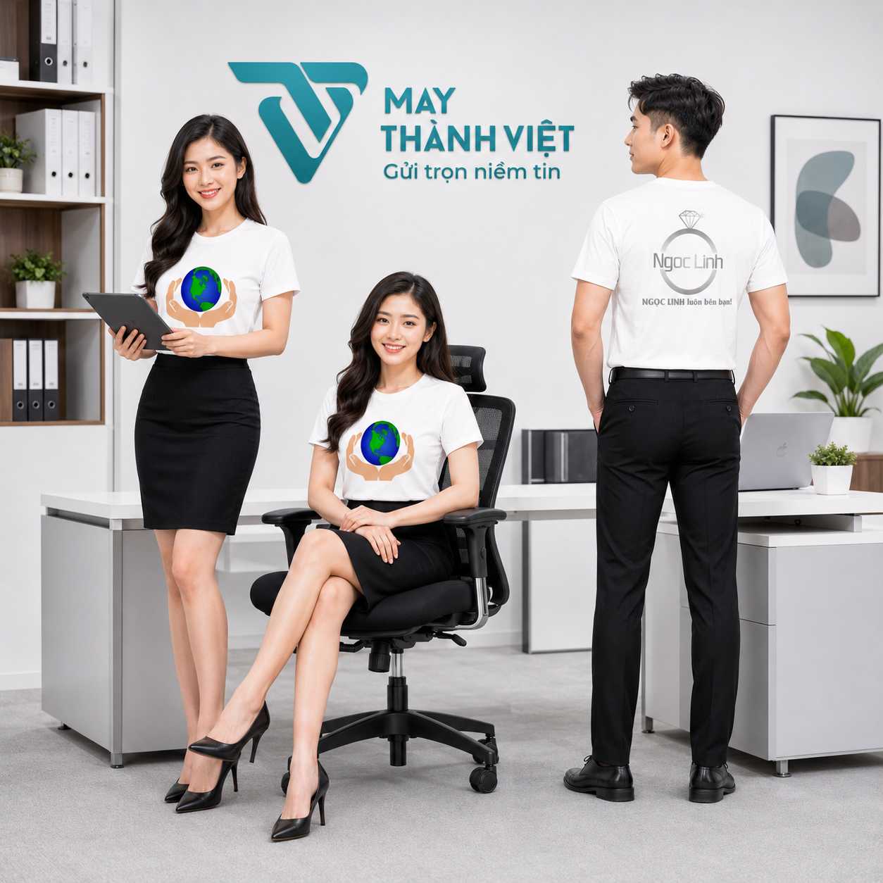 áo đồng phục màu trắng ao dong phuc mau trang