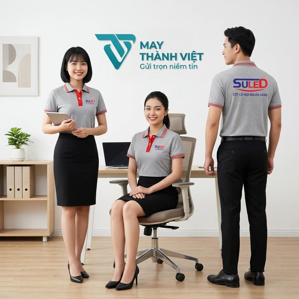 áo đồng phục màu xám ao dong phuc mau