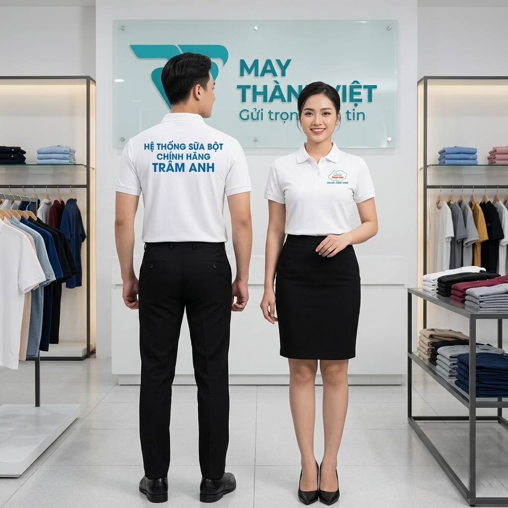 áo đồng phục trắng ao dong phuc trang