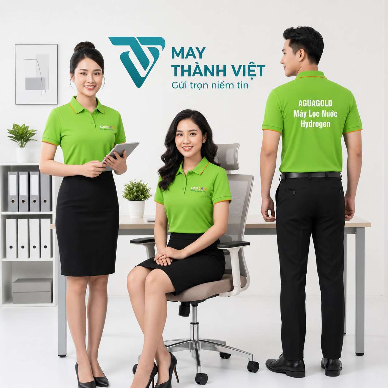 áo đồng phục xanh lá cây ao dong phuc xanh la cay